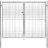 vidaXL vrtna vrata pocinkano jeklo 306x250 cm srebrna | Shoptok.si