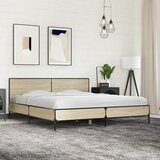 Furnova Posteljni okvir sonoma hrast 200x200 cm inž. les in kovina, (21935286) Cene