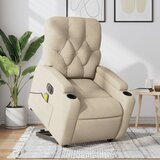 Maison Chic Električni masažni naslanjač - Relax naslanjač s funkcijo vstajanja krem, (22061277) | Shoptok.si
