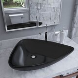 vidaXL Keramički trokutasti umivaonik crni 645 x 455 x 115 mm Cijene