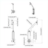  Šarka za podršku poklopcu 12 pcs Crna 192 x 32 x 50 mm Čelik | shoptok.hr