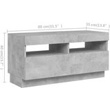 TV ormarić s LED svjetlima siva boja betona 180 x 35 x 40 cm | shoptok.hr