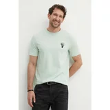 Karl Lagerfeld Kratka majica moška, turkizna barva, 542221.755027