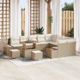 vidaXL 12-dijelni Vrtni Sofa Set s Jastucima Bež Poliratan Akacija | shoptok.hr
