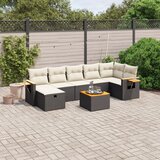 vidaXL 8-dijelni set vrtnih sofa od poliratana s jastucima crni | shoptok.hr