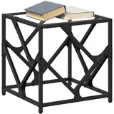  Stolić s prozirnom staklenom površinom 40x40x41 cm čelik | Eponuda.com