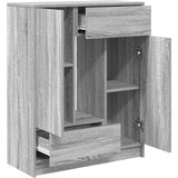  Komoda s predali in vrati, siva sonoma, 73x31x90 cm | Shoptok.si
