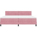  LED Box Spring Krevet s madracem Ružičasta 200 x 200 cm Baršun | shoptok.hr