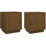  Nočna omarica 2 kosa medeno rjava 40x34x45 cm trdna borovina, (20733450) | Shoptok.si