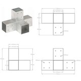 vidaXL spojnici za stupove u x-obliku 4 kom pocinčani metal 81 x 81 mm | shoptok.hr