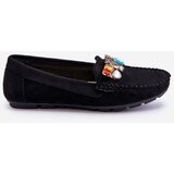 Kesi Women's suede loafers with crystals black Lucille | shoptok.hr