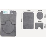 KMT Set patosnica za kupatilo, WC daska, Kašmir, 3 komada, Tamnnosive | Eponuda.com