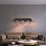 Nettlife 4 starinske črne stropne svetilke E14, vrtljive za 350°, MAX. 25W s tkaninskim zaslonom za spalnico, hodnik, dnevno sobo (brez žarnice), (22116660) | Shoptok.si