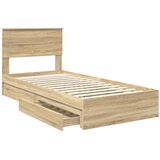 Krevet s od storage Sonoma hrast 100 x 200 cm Konstruirano drvo | shoptok.hr