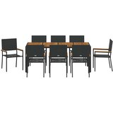  Vrtni set za objed 9 kom. Crna poliratan | shoptok.hr