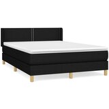  Box spring postelja z vzmetnico črna 140x200 cm blago | Shoptok.si