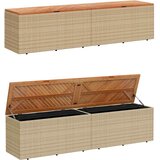  Vrtna kutija za pohranu bež 220x50x54 cm poliratan drvo bagrema | shoptok.hr
