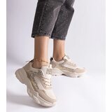 Gemre Beige sneakers with glitter inserts Clorinda | Shoptok.si