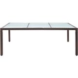  Vrtni blagovaonski stol smeđi 200 x 150 x 74 cm od poliratana | Eponuda.com