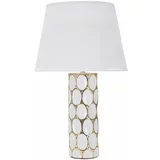 Mauro Ferretti Bijela/u zlatnoj boji stolna lampa keramička s tekstilnim sjenilom (visina 56 cm) Glam Carv –