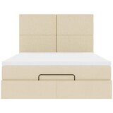  Otomanski krevet s madracem krem 140x190cm od tkanine | shoptok.hr