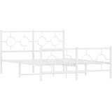  Metalni okvir kreveta uzglavlje i podnožje bijeli 140x200 cm | shoptok.hr