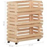 vidaXL Voziček za zelenjavo 77x30x80 cm trdna borovina | Shoptok.si
