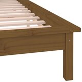  LED okvir za krevet smeđa boja meda 140 x 190 cm masivno drva | shoptok.hr