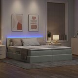  Krevet s LED trakama Svijetlo siva 200 x 200 cm Baršun | shoptok.hr