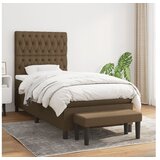 vidaXL Box spring postelja z vzmetnico temno rjava 90x200 cm Cene