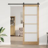 vidaXL Notranja vrata z steklom "ORKDAL" 93x232x4 cm Trden les bor u