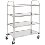 vidaXL Kuhinjska kolica s 4 razine od nehrđajućeg čelika 107x55x125 cm Cijene