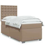 vidaXL Box spring postelja z vzmetnico kapučino 100x200cm umetno usnje | Shoptok.si