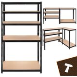 Bigstren metalni regal s 5 polica 180 x 90 x 40 cm, crni, do 1000 kg | shoptok.hr