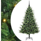 vidaXL Umjetna predsvetljena božićna jelka s kompletom kroglica Zelena | Shoptok.si