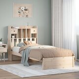 vidaXL Knjižna postelja brez vzmetnice 90x200 cm trdna borovina | Shoptok.si