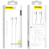 Pavareal usb kabal PA-X2 type c na type c pd 65W 1m beli Cene