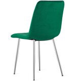 Lava stolica - baršunasto zelena / kromirane noge x 1 | shoptok.hr