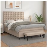 vidaXL Box spring postelja z vzmetnico kapučino 140x190cm umetno usnje Cene