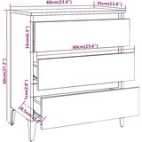  Komoda boja smeđeg hrasta 60 x 35 x 69 cm konstruirano drvo | shoptok.hr