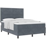 vidaXL Box Spring Postelja z Blazino Temno Siva 140x190 cm Žamet, (22051905) Cene