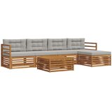  Set vanjskih sofa 6 kom. Prirodna i svijetlo siva | shoptok.hr