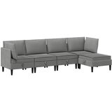 Set namještaja za dnevni boravak 5 pcs Tamnosiva Tkanina | shoptok.hr
