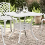 vidaXL Vrtni stol bijeli 80x80x75 cm od lijevanog aluminija