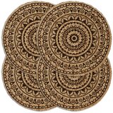 vidaXL Pogrinjki 4 kosi temno rjavi 38 cm okrogli iz jute cene