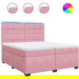  The Living Store Box spring postelja z vzmetnico roza 200x200 cm žamet - Box Spring Postelja, (21491319) | Shoptok.si