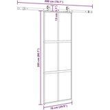  Klizna vrata s priborom crna 76 x 205 cm kaljeno staklo | shoptok.hr