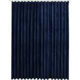 Furnova Zatemnitvena zavesa z obešali žametna temno modra 290x245 cm, (21918388) | Shoptok.si