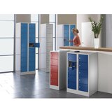 Wolf Omara z majhnimi predelki, 10 predelkov, VxŠ 990 x 600 mm, barva vrat ognjeno rdeča RAL 3000 | Shoptok.si