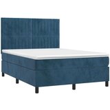  Box spring postelja z vzmetnico temno modra 140x200 cm žamet, (20901898) | Shoptok.si